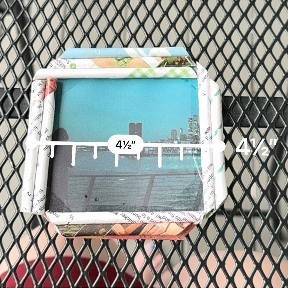 Framed NYC Photo | Handmade Recycled Magazine Frame | Square